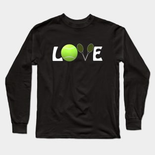 Tennis Lovers Rackets and Ball (White Letters) Long Sleeve T-Shirt